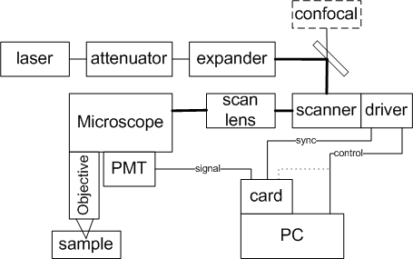 Block diagram of a 2P setup